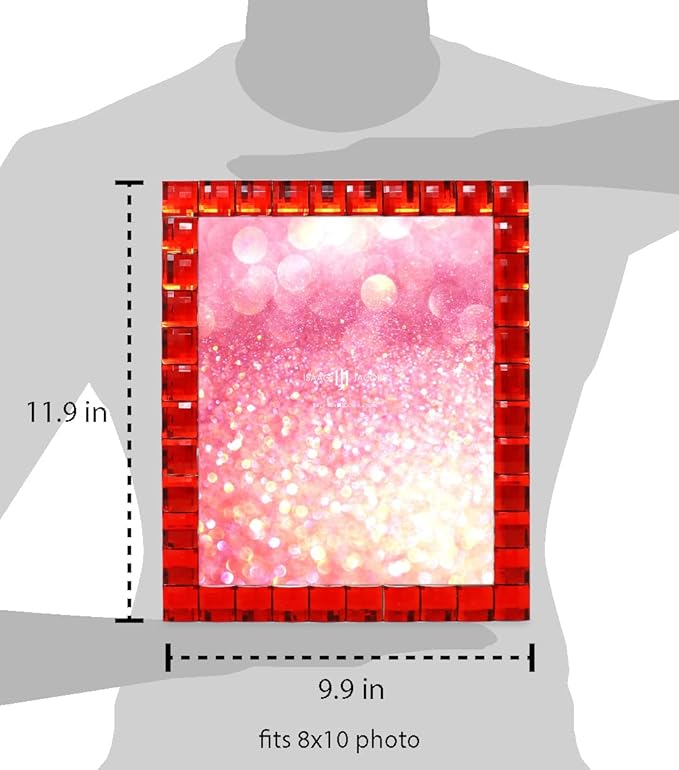 Isaac Jacobs Decorative Sparkling Red Jewel Picture Frame, Photo Display & Home - Image 3