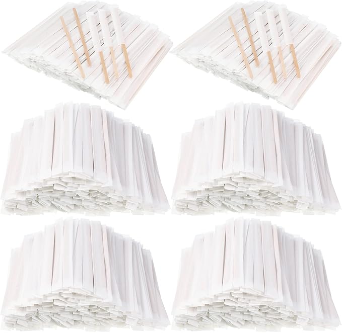 2000 Pcs Individually Wrapped Wooden Coffee Stirrers, Disposable Coffee Stir by Amyhill