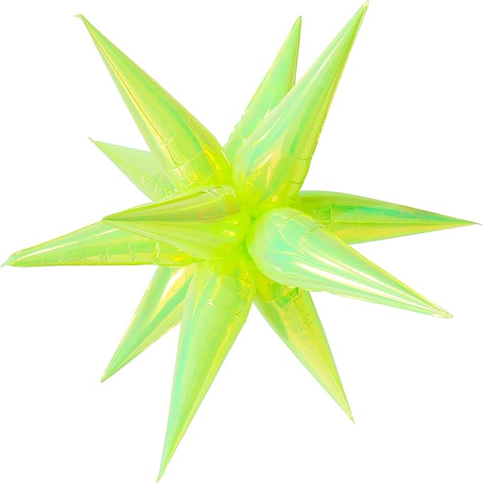 3pcs 26inch 3D lridescent macaron green Explosion Star foil balloon, lridescent - Image 2