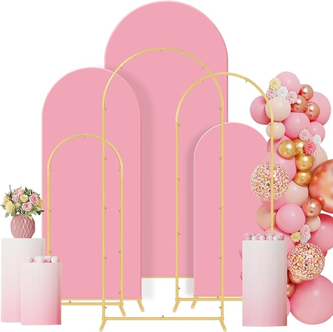 Wedding Arch Backdrop Stand Set of 3, Metal Arch Backdrop Stand by Gawicpy