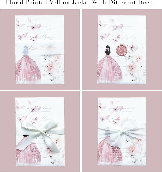PONATIA 50 PCS Vellum Jackets for 5x7 Invitations - Image 4