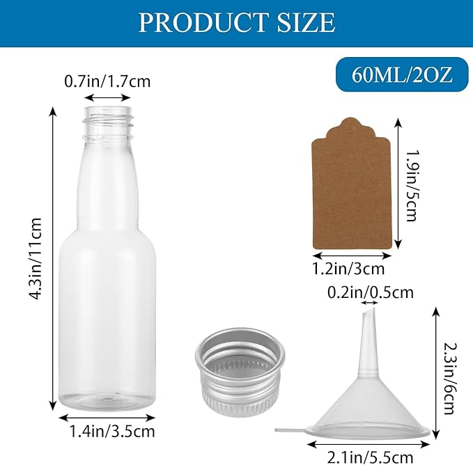 100 Pack 2oz Mini Liquor Bottles Bulk, Plastic Champagne Wine Bottles - Image 2