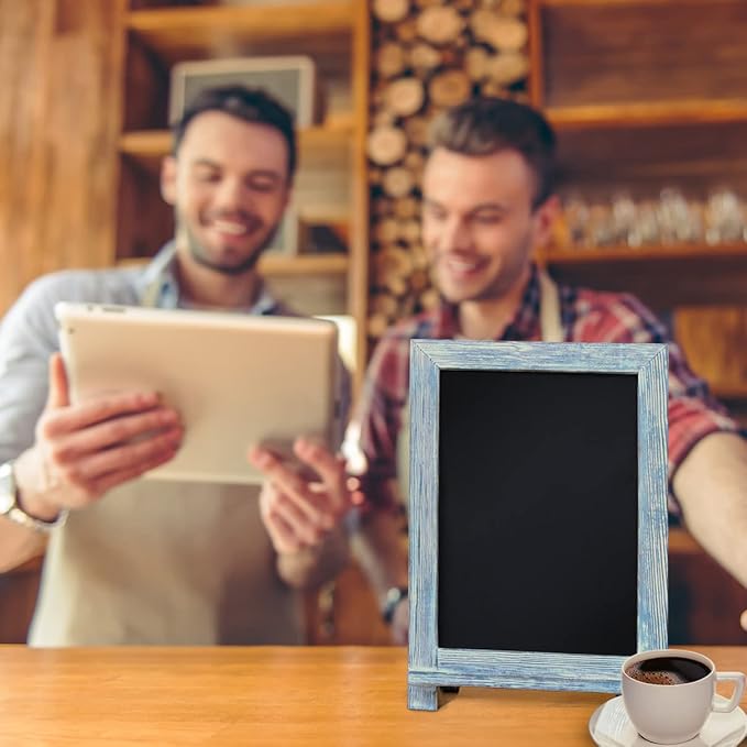 HBCY Creations Rustic Blue Wood Tabletop Chalkboard - Image 8