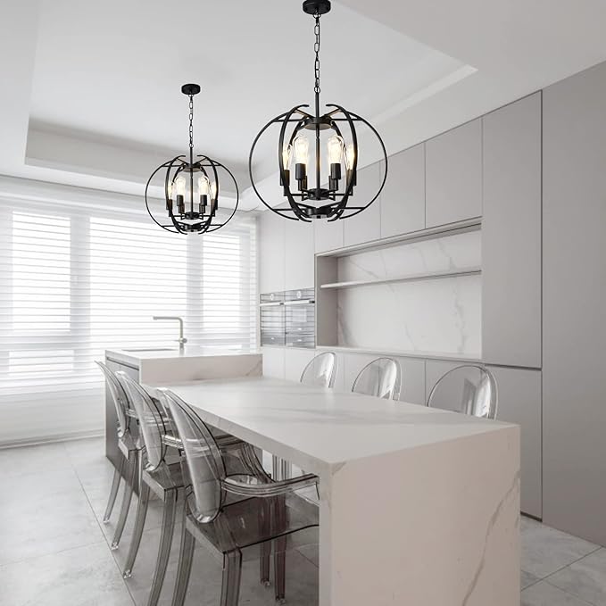 Pendant Lights Globe Black Chandeliers Lighting, Hallway Light Fixtures Ceiling - Image 5