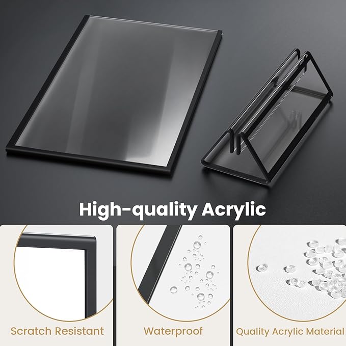 Acrylic Sign Holder 4X6 Black Picture Frame Double-Sided Acrylic Frames - Image 5
