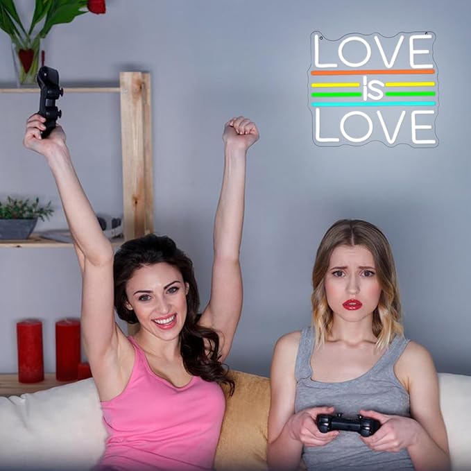 Love Is Love Neon Sign for Wall Decor Wedding Neon Light Pride Rainbow LED Neon - Image 6