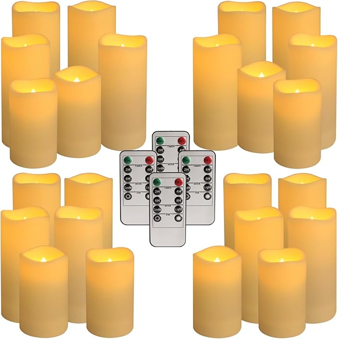 pliadvbu Flameless Pillar Candles - Image 3