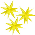 3pcs 26inch macaron yellow Star foil balloons.macaron yellow Explosion Star by Enimapod