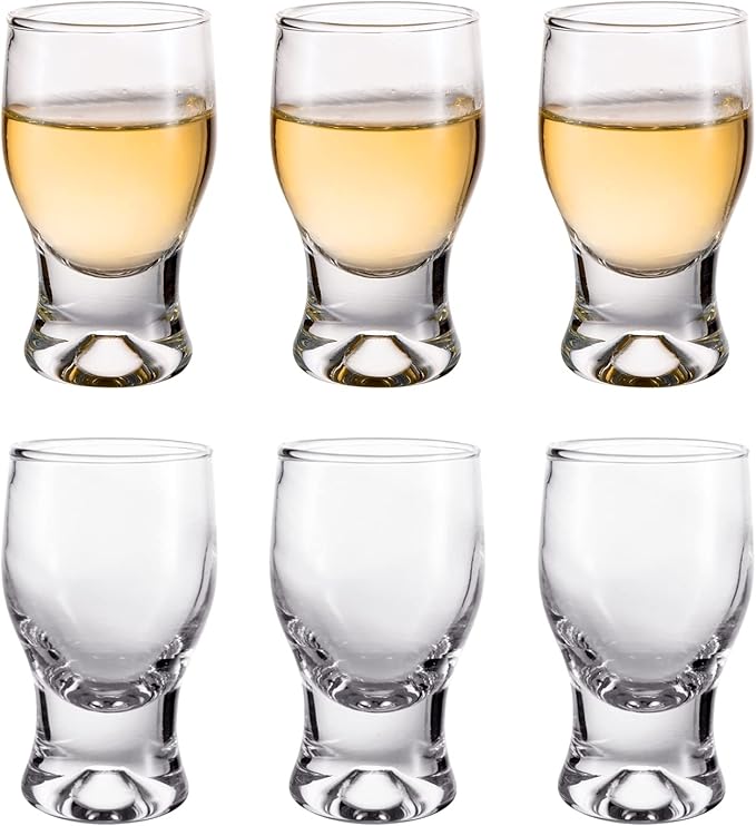 M&N HOME 6 Pack Shot Glass Set, Cute Shot Glasses, 2 Oz Clear - Image 2
