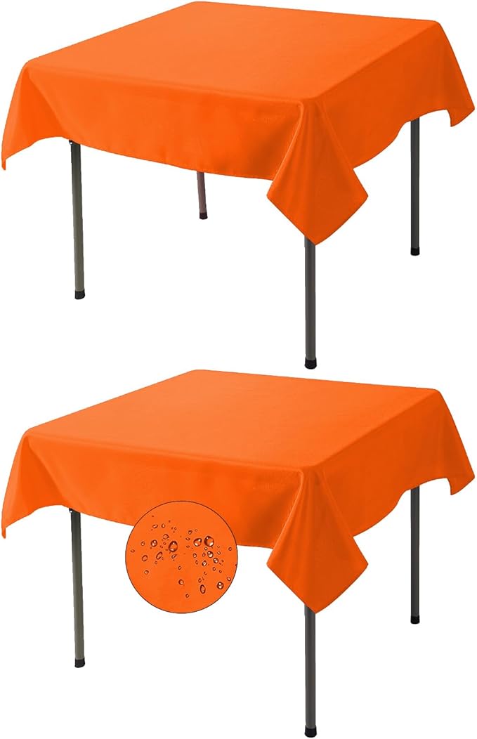 Fokitut 2 Pack Waterproof Square Tablecloth, 52x52 Inch, Stain Resistant and by BalsaCircle