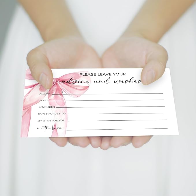 Pink Bow Advice and Wishes Card, Advice Cards - Image 5