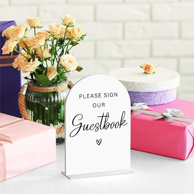 Acrylic Wedding Sign Please Sign Our Guestbook Wedding Signs - Image 4