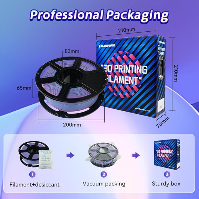 FLASHFORGE Rapid PLA Gradient Filament 1.75mm Thistle Purple & Ethereal Blue - Image 6