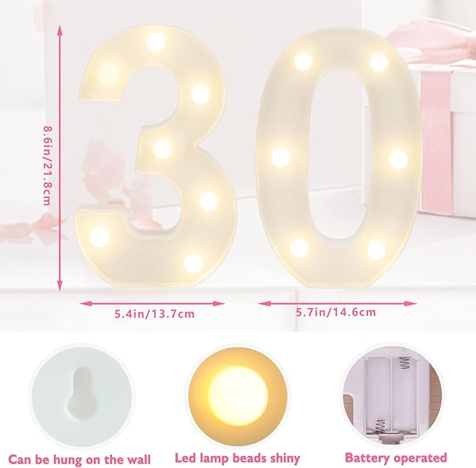 LED Marquee Letter Lights, Decorative Light Up Numbers - Image 2