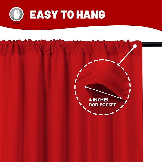 10ft x 7ft Red Backdrop Curtains - Image 4