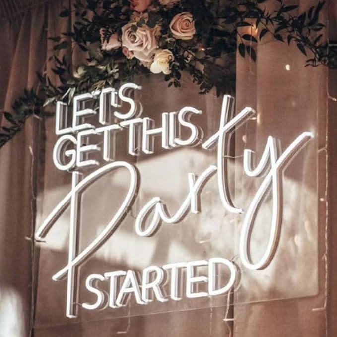 Let's Get This Party Started LED Neon Sign, Fall Home Bedroom Decor Neon Light - Image 4