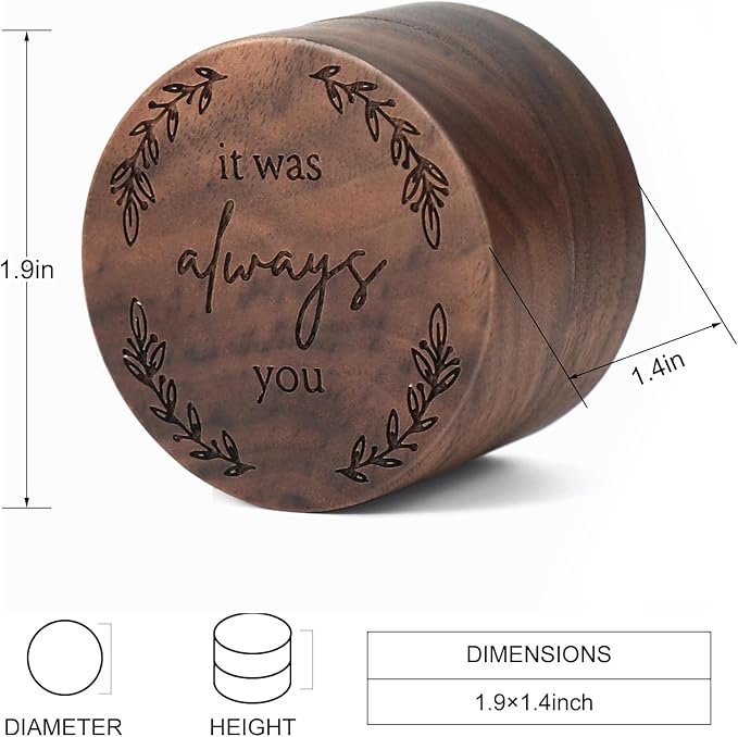 Ring Box, Wooden Ring Box for Wedding Ceremony Ring Bearer Box, Engagement Ring - Image 3