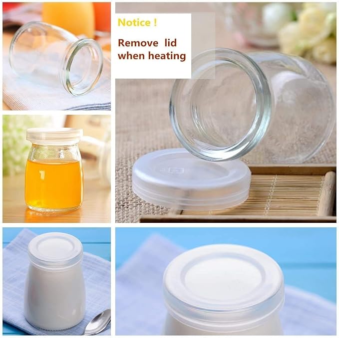 6 Pcs Yogurt Pudding Jars Bottles - Image 4