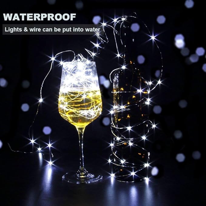 CYLAPEX Pack of 48 Cool White Fairy Lights String Battery Operated Fairy Lights - Image 2
