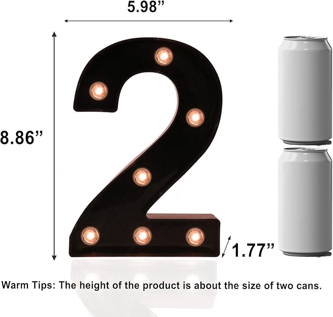Light Up Black Alphabet Marquee Number Sign LED Marquee Number Lights Sign - Image 3