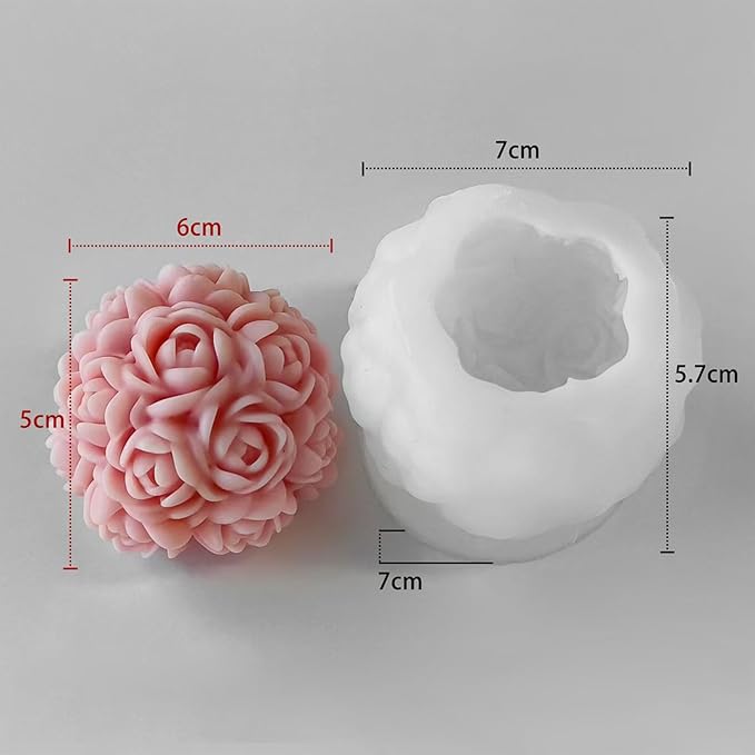 Rose 3D Flower Candle & Ball Mold - Image 4