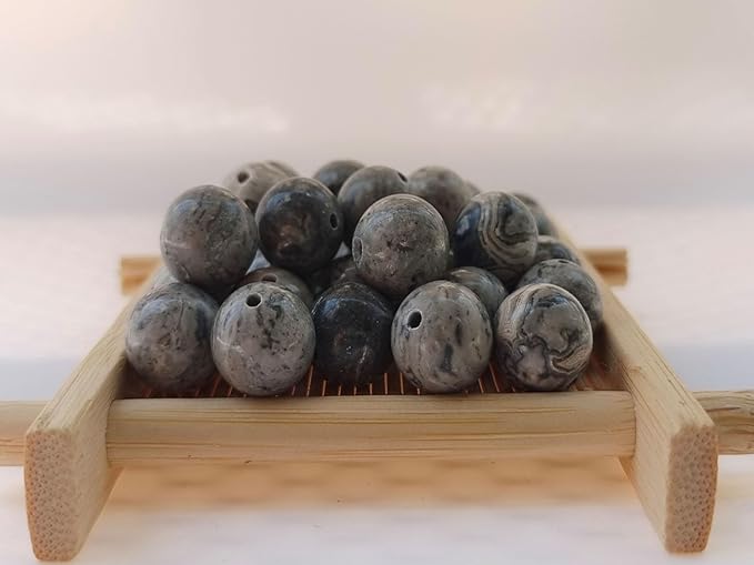 Stone Beads 10mm 60pcs Map Jasper Beads Round Loose Gemstones Beads - Image 2