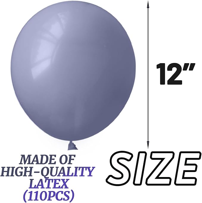 110pcs Dusty Blue Balloon 12 Inch - Image 3