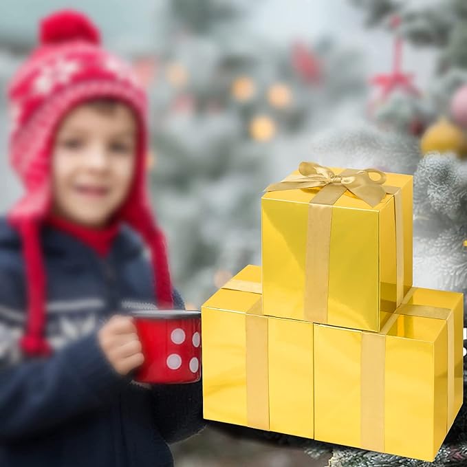 COTOPHER Small Gift Boxes 25 Pack 5x5x5 inches Gold Gift Boxes - Image 3