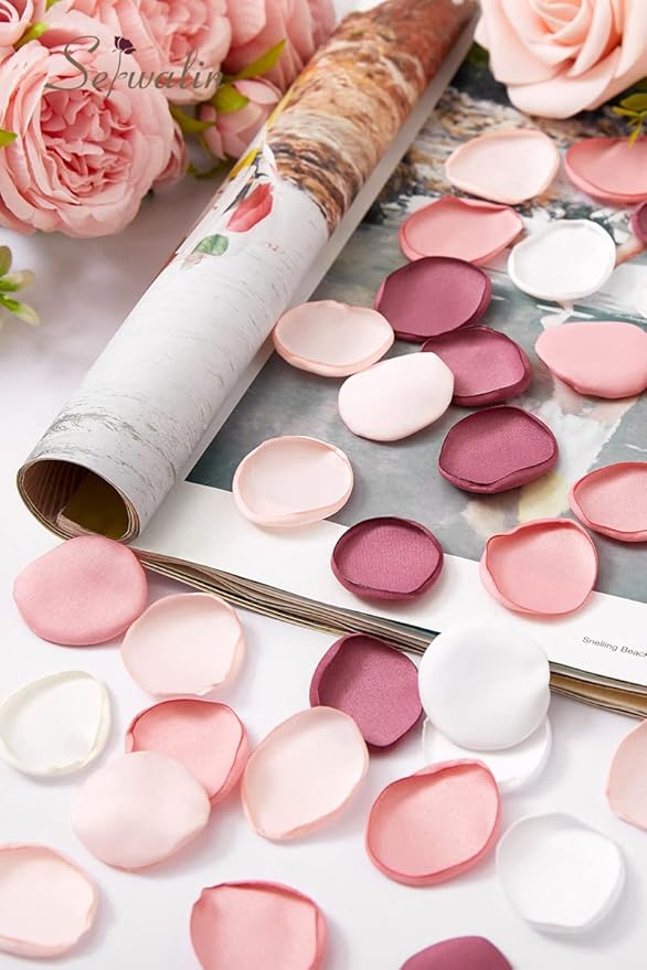 Serwalin 500Pcs Silk Pink Rose Petals Flower Petals - Image 3