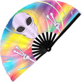 GloFX Rave Fan - Rainbow Alien - Large Folding Fan - Festival Gear by GloFX