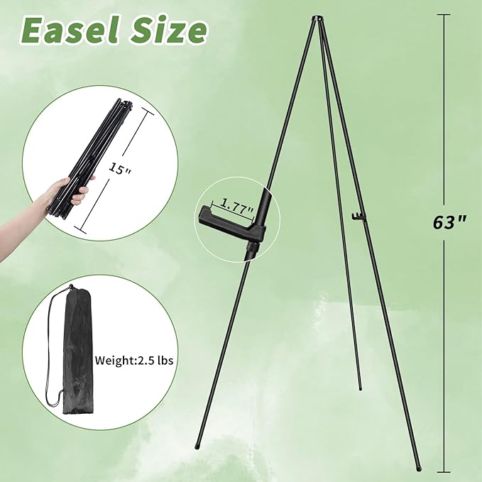 PUJIANG 6 Pack Easel for Display, Foldable Easel Stand, Metal Easels for - Image 5