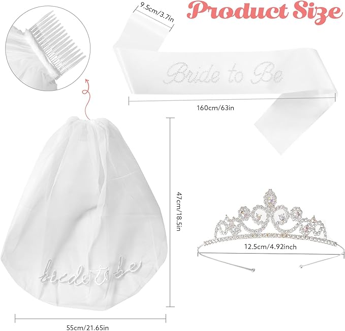 3PCS Bride Decorations Set – Satin Bride Sash, Bachelorette Party - Image 5