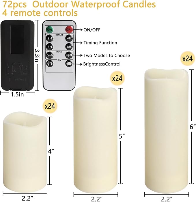 72-Pack Realistic Flameless LED Candle, Battery Operated - Image 6