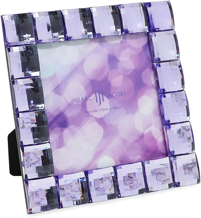 Isaac Jacobs Decorative Sparkling Light Purple Jewel Picture Frame, Photo by IsaacJacobs