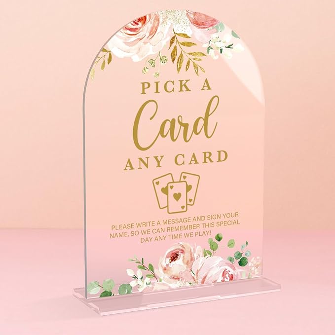Acrylic Wedding Signs, Bridal Shower Decorations, Pick A Card Signs by KongMoTree