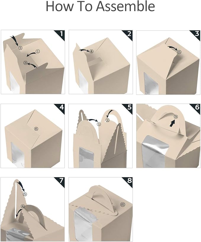 qiqee 60pcs Cupcake Boxes Individual Disposable White Single Box - Image 6