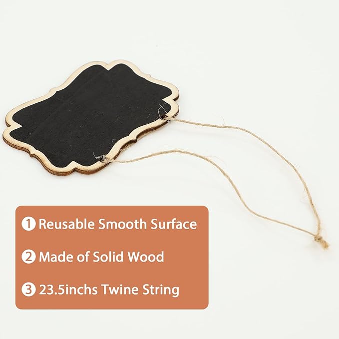 24 Pack Mini Wooden Chalkboard Signs - Image 4