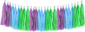 Blue Green and Purple Tassel Garland Banner Paper Tassels by Aimto