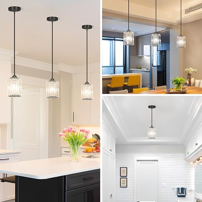 Black Kitchen Pendant Lights Over Island - Image 3