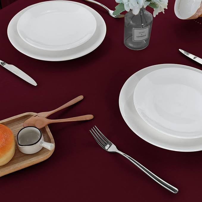 sancua 2 Pack Burgundy Tablecloth 54 x 54 Inch, Stain and Wrinkle Resistant - Image 8