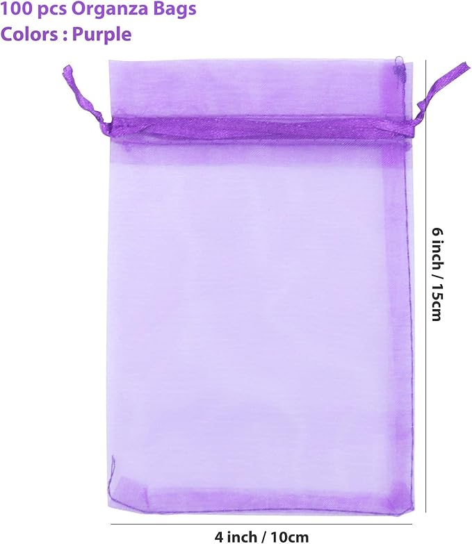 ANZNKU 100 PCS Small Organza Bags 4x6 Inches - Image 2