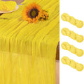 Lemon Yellow Cheesecloth Table Runner 4 Pack Fall Table Runners Boho Gauze 120 by DeZerlor