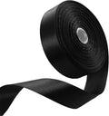 1" x 50 Yards Black Satin Ribbon Single Faced Fabric Ribbons by Oakarbo