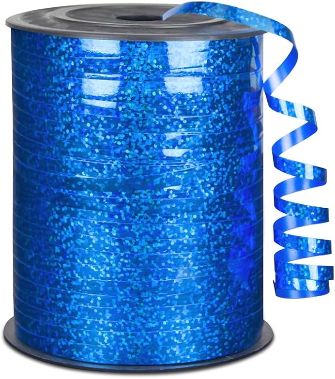KMER LIFE Premium Blue Shiny Curling Shiny Ribbon, 1/5" Wide x 500 Yards by KMERLIFE