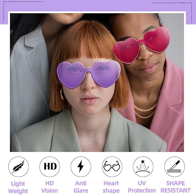 12/20/24 Pairs Heart Sunglasses - Image 5