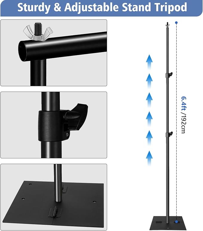SLOW DOLPHIN Pipe and Drape Photography Backdrop Stand Kit Adjustable Photo - Image 3