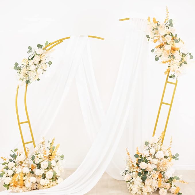 Socomi Wedding Arch Draping Fabric 2 Panels 29" x 19Ft Ivory Sheer Chiffon - Image 4