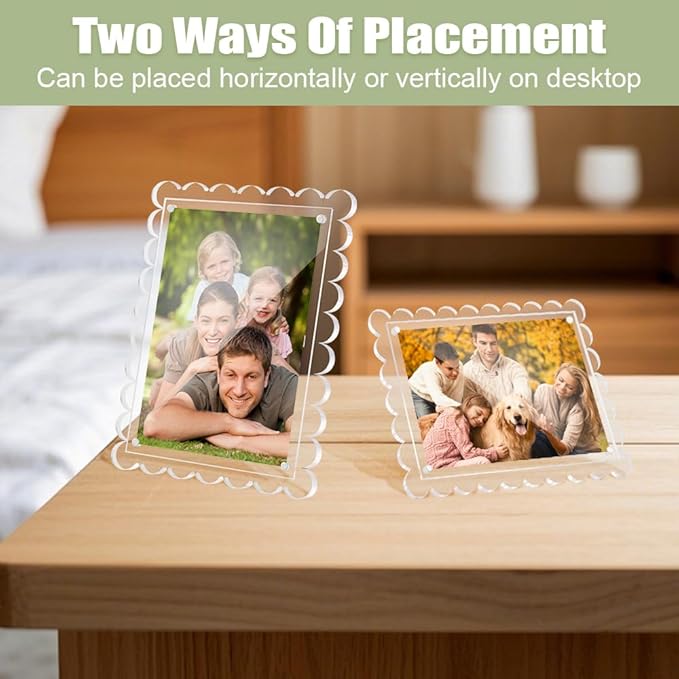 3 PCS 5x7 Inch Acrylic Picture Frames, Double Sided Transparent Magnetic Photo - Image 2