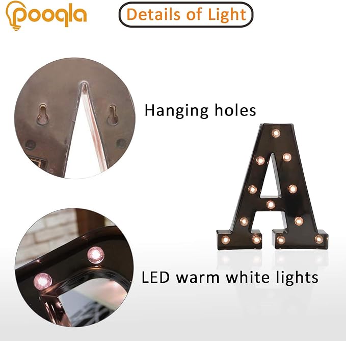 Pooqla Light Up LED Letter Marquee Sign - Image 2