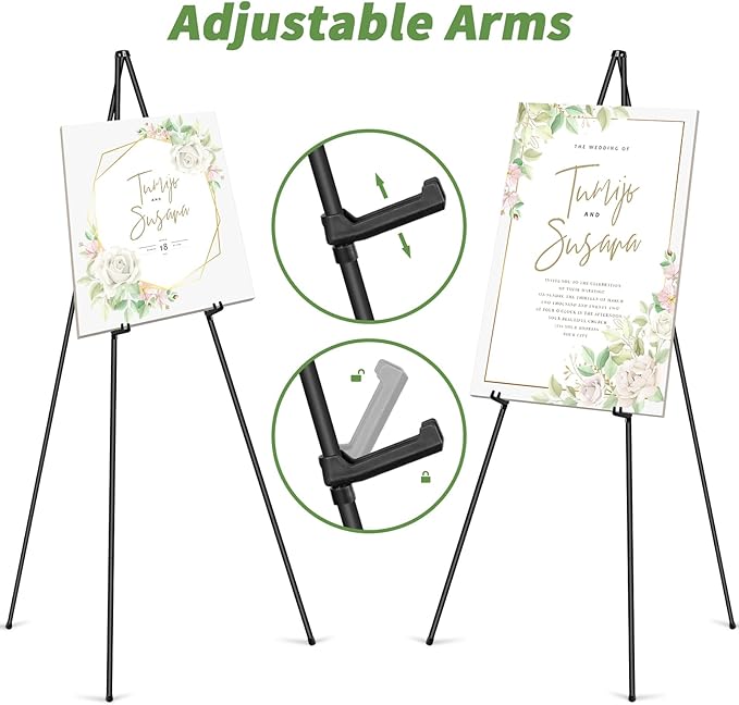 PUJIANG 6 Pack Easel for Display, Foldable Easel Stand, Metal Easels for - Image 6